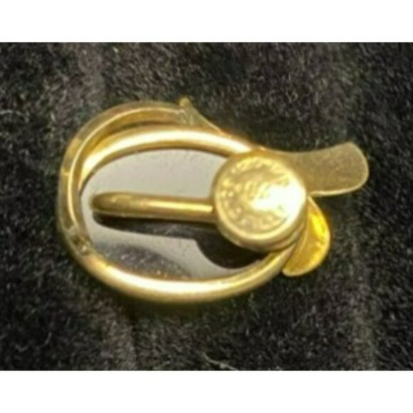 Vintage 12K G.F. and Black Onyx Screw-Back Earrings - Picture 3 of 6